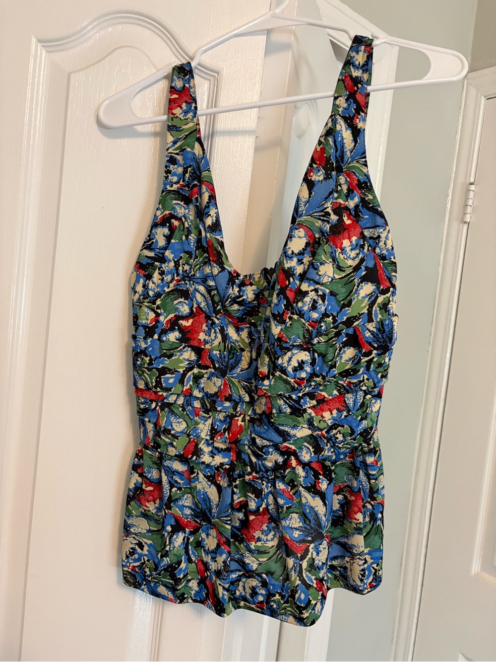 Balenciaga Multicolor Floral-Print Top with Black Accents